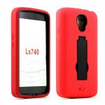 Wholesale LG Volt LS740 Armor Hybrid Stand Case (Red Black)